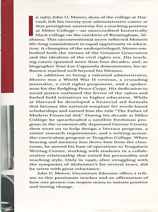 John U. Monro; uncommon educator