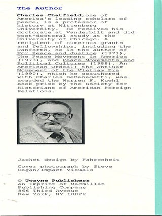 The American Peace Movement; ideals and activism