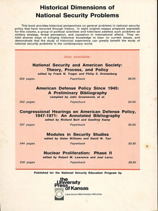 Historical Dimensions of National Security Problems