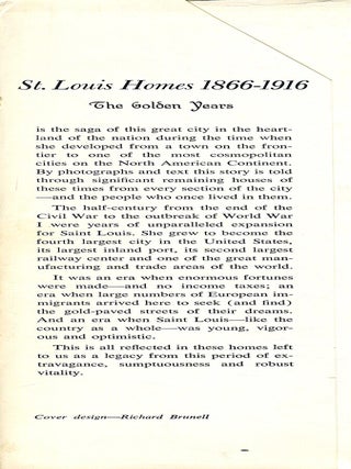 St. Louis Homes 1866-1916; the golden age