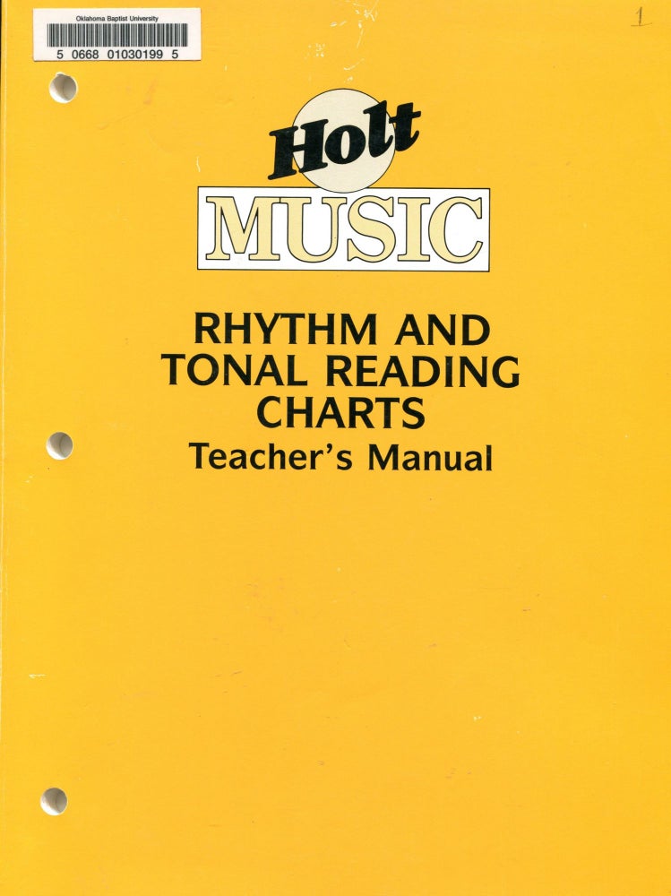Item #1672 Holt Music Rhythm and Tonal Reading Charts; Teacher's Manual. John Feierabend.