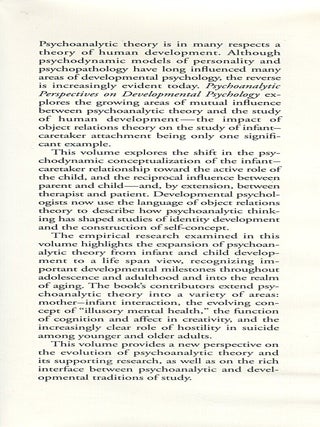 Psychoanalytic Perspectives on Developmental Psychology