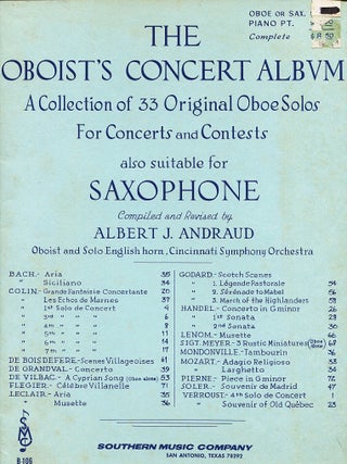 Item #180226011 Oboist's Concert Album: Oboe. Albert J. Andraud, Albert Andraud
