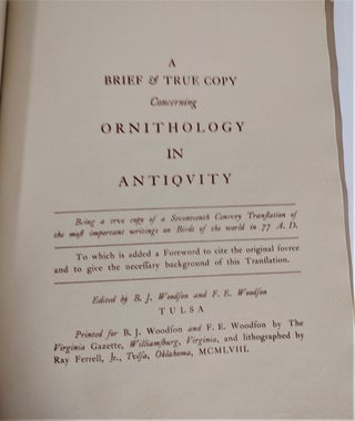 Ornithology in Antiquity