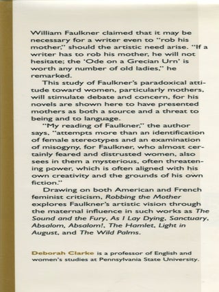 Robbing the Mother; Women in Faulkner