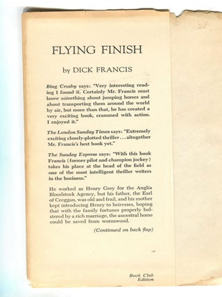 Flying Finish; a Harper novel of suspense