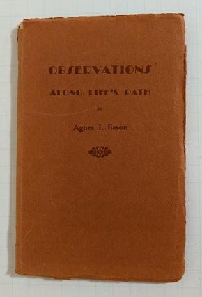 Item #3863 Observations Along Life's Path; Book Two. Agnes I. Eason
