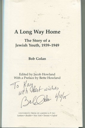 A Long Way Home; the story of a Jewish youth, 1939-1949