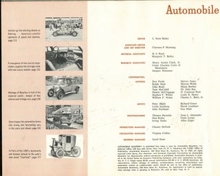 Automobile Quarterly: Volume One, Number Two, Summer 1962; the connoisseur's periodical of motoring today, yesterday and tomorrow