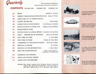 Automobile Quarterly: Volume One, Number Two, Summer 1962; the connoisseur's periodical of motoring today, yesterday and tomorrow