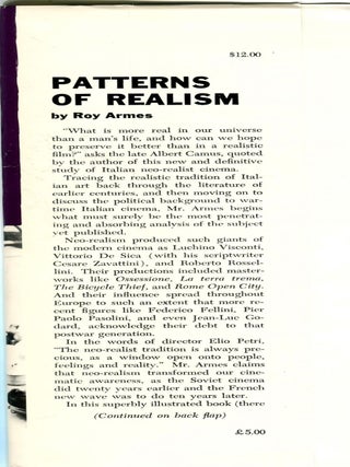 Patterns of Realism; a study of Italian neo-realist cinema