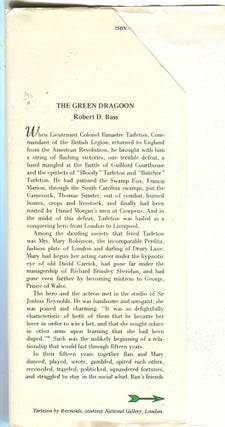 The Green Dragoon; the lives of Banastre Tarleton and Mary Robinson