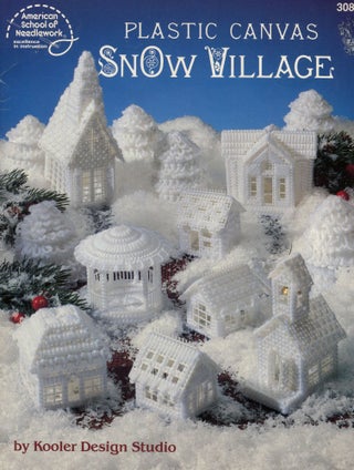 Item #6374 Plastic Canvas Snow Village. Kooler Studio Design