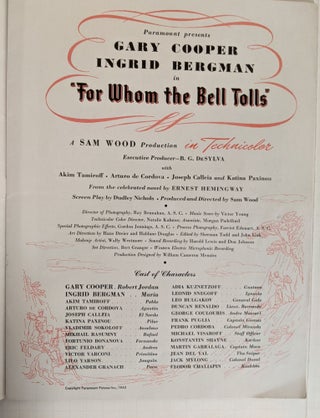 For Whom the Bell Tolls; movie book