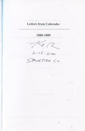 Letters from Colorado; 1880-1889