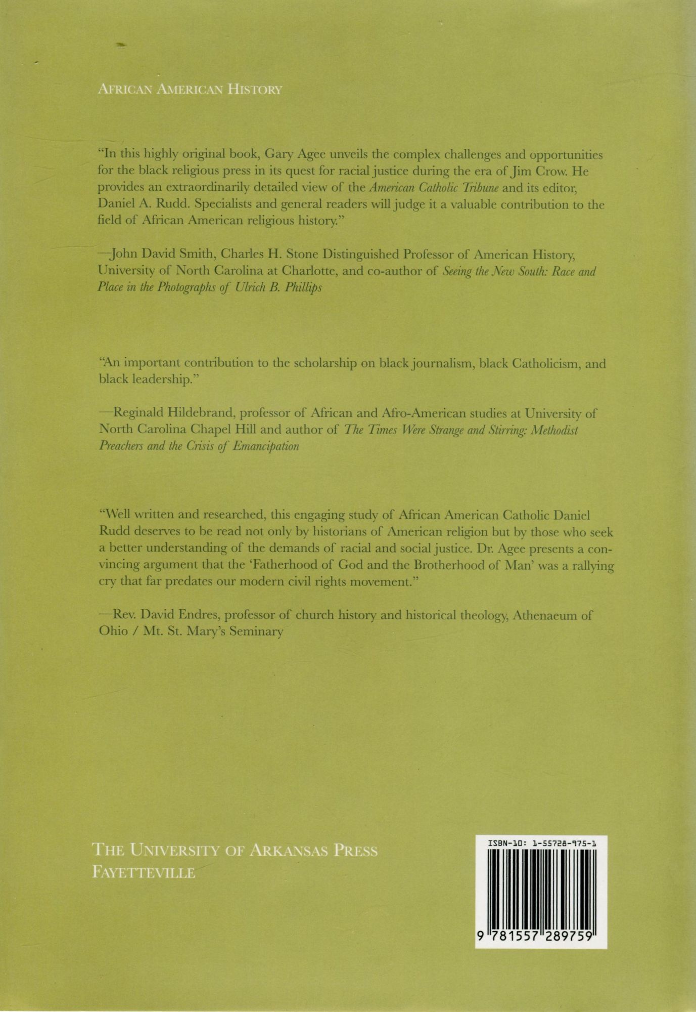 Daniel Rudd A Cry for Justice; Daniel Rudd and his life in Black Catholicism ...