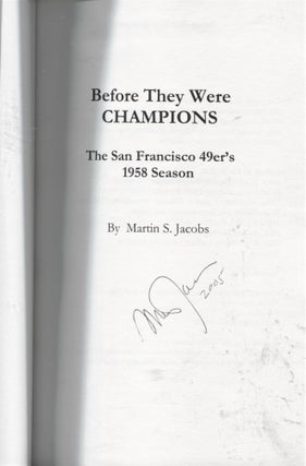 Before They Were Champions; the San Francisco 49ers 1958 season