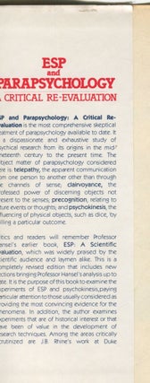 ESP and Parapsychology; a critical re-evaluation