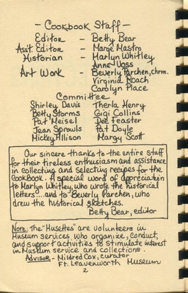 Recollections and Recipes from Army Wives; the museum cookbook
