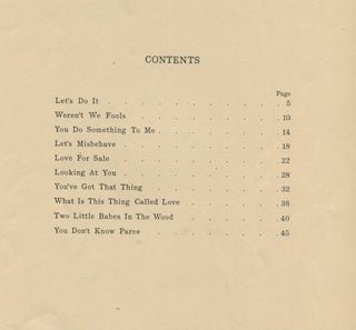 Cole Porter Songs; for voice and piano